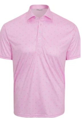 Collars &amp; Co. Semi-Spread Collar Polo in Medallion Pink