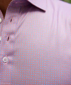 Collars &amp; Co. Semi-Spread Collar Polo in Compass Crimson