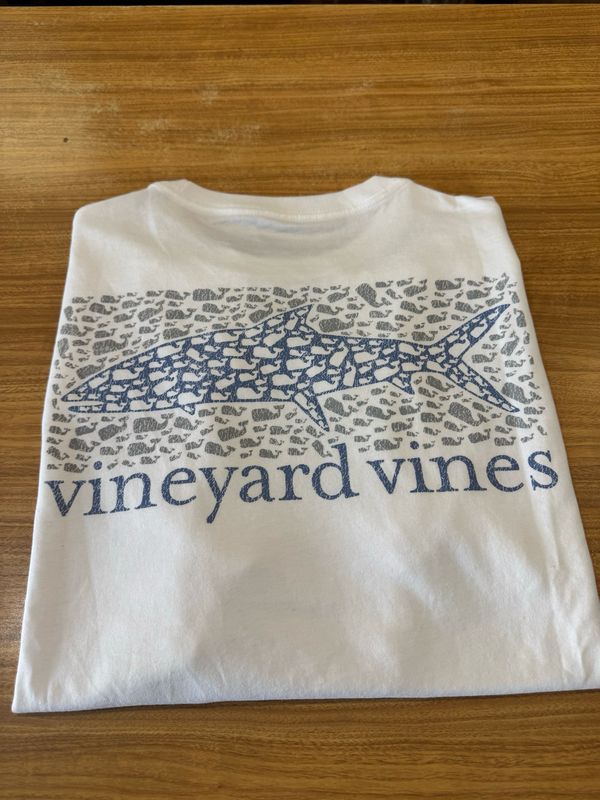 Vineyard Vines Drift-Dye Tarpon Whale Short-Sleeve Pocket Tee in White