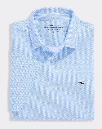 Printed Sankaty Polo in Waves White Ocean