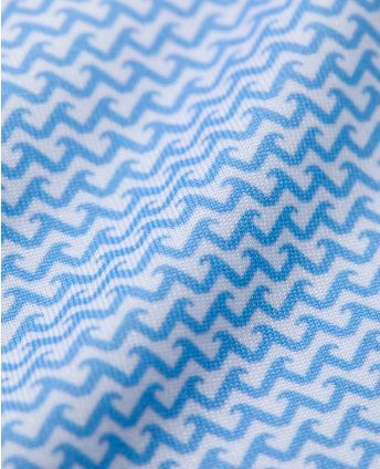 Vineyard Vines Printed Sankaty Polo in Waves White Ocean