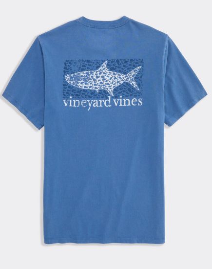 Vineyard Vines Drift-Dye Tarpon Whale Short-Sleeve Pocket Tee in Club Blue