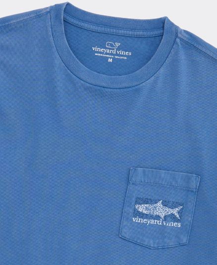 Vineyard Vines Drift-Dye Tarpon Whale Short-Sleeve Pocket Tee in Club Blue