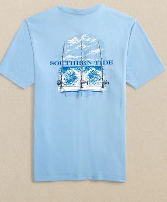 Southern Tide Deep Sea Trolling Short Sleeve T-Shirt in Cerulean