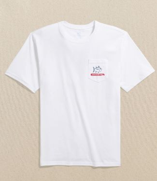 Southern Tide Americana Wooden Flag Short Sleeve T-Shirt in White