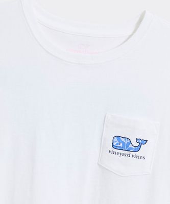 Vineyard Vines Women's Isla Floral Whale Short-Sleeve Pocket Tee in White Cap