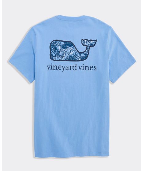Vineyard Vines Sportfisher Palm Whale Short-Sleeve Pocket Tee in Serenity Blue