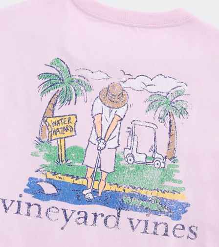 Vineyard Vines Water-Hazard Short-Sleeve Pocket Tee in Pink Drink