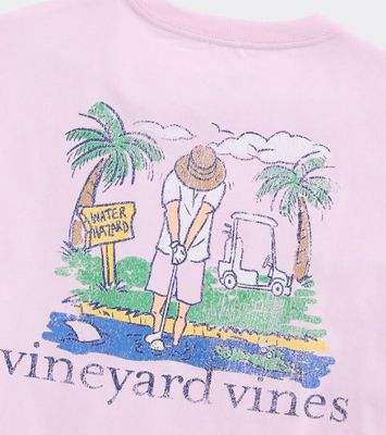 Vineyard Vines Water-Hazard Short-Sleeve Pocket Tee in Pink Drink