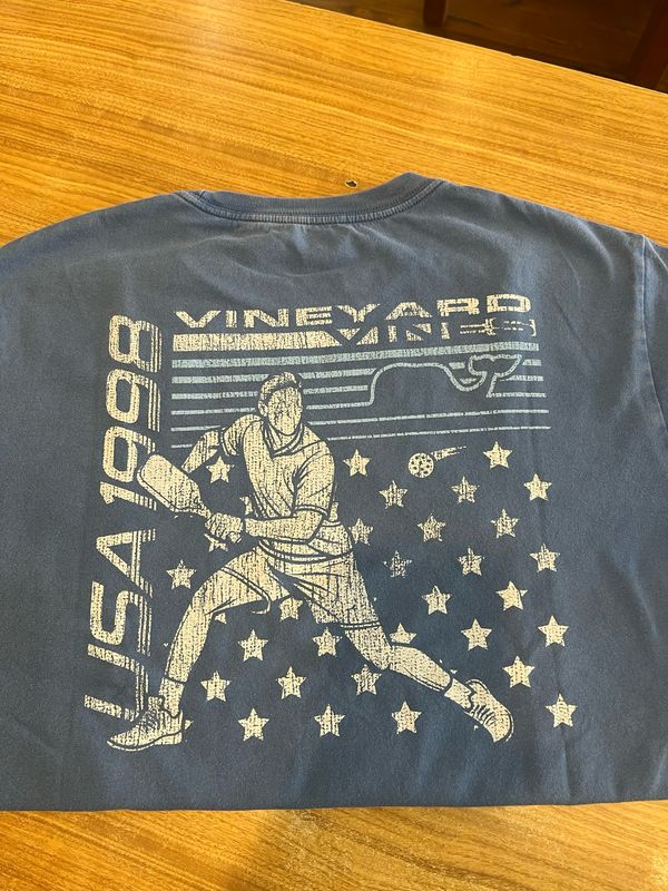Vineyard Vines Surf USA Pickleball Tee in Club Blue