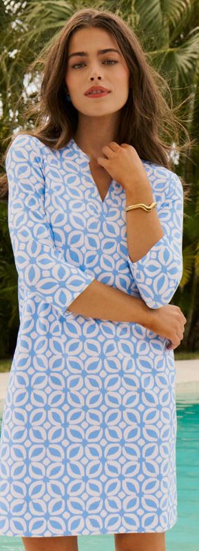 Southern Tide Alicia Printed Dress in Ocean Channel