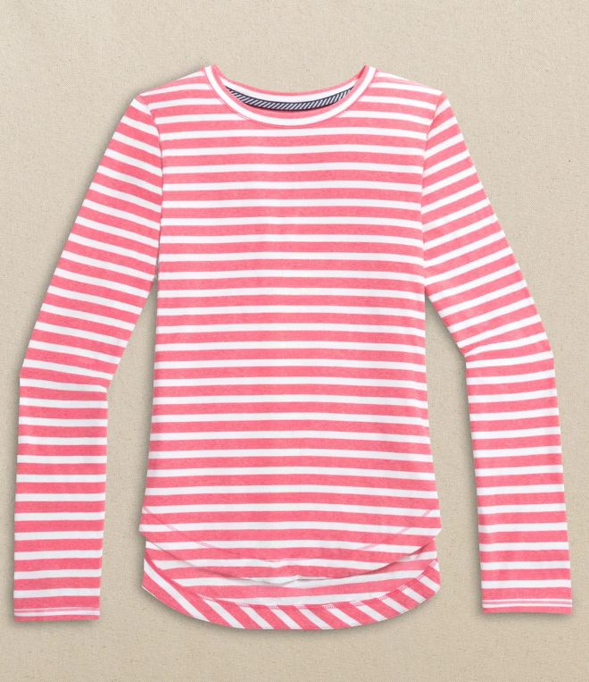 Southern Tide Linley Stripe Coastal Breeze® Performance Crew in Island Pink