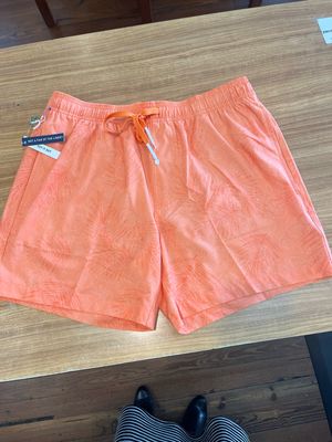 Palm-tree-cation Swim Trunk in Papaya Orange