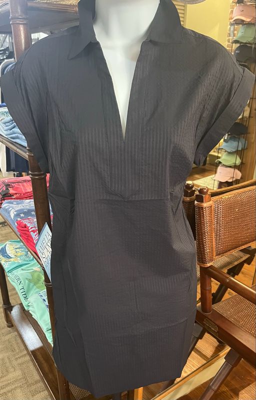 Vineyard Vines Margo Harbor Shirtdress in Jet Black