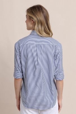 Southern Tide Katherine Stripe Shirt in Dress Blue