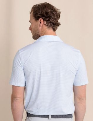 Southern Tide brrr°®-eeze Meadowbrook Stripe Polo in Clearwater Blue