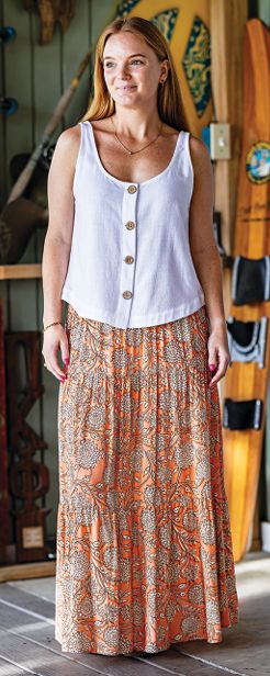 Bali Waverly Skirt in Coral