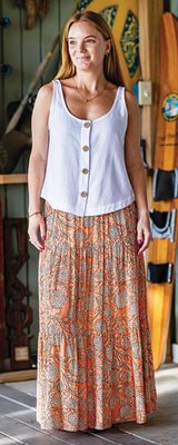 Bali Waverly Skirt in Coral