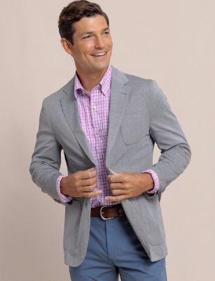 Southern Tide Charleston Blazer in Heather Steel Grey