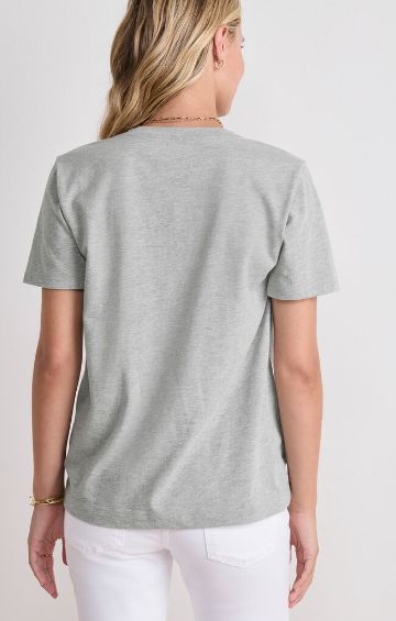 Vineyard Vines Supima® Cotton V-Neck Tee in Heather Grey