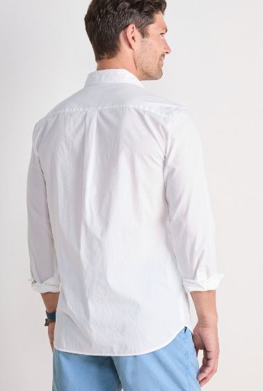 Vineyard Vines Shoreline Solid Perfect Wash Poplin Shirt in White