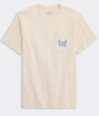 Vineyard Vines Crab Short-Sleeve Pocket Tee in Stone