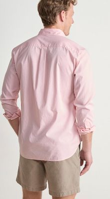 Vineyard Vines Shoreline Solid Perfect Wash Poplin Shirt in Flamingo