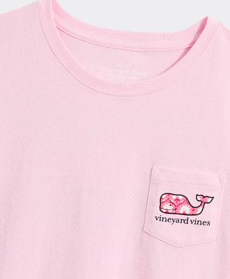 Vineyard Vines Women's Gia Block Print Whale Short-Sleeve Pocket Tee in Pink Drink