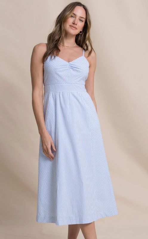 Southern Tide Cami Seersucker Dress in Ocean Channel