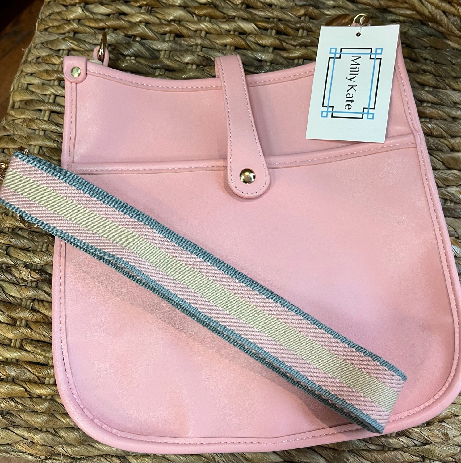 M K Large Crossbody Lt Pink