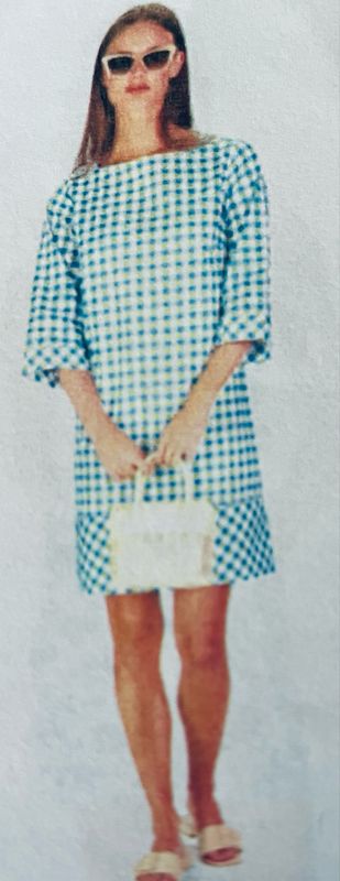 Duffield Lane Tilda Dress in Green and Blue Gingham