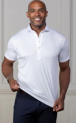 Collars &amp; Co. Cutaway Collar Polo in White