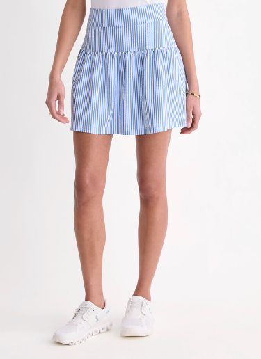 Vineyard Vines Harborknit Tiered Skirt in Stripe Breaker Blue