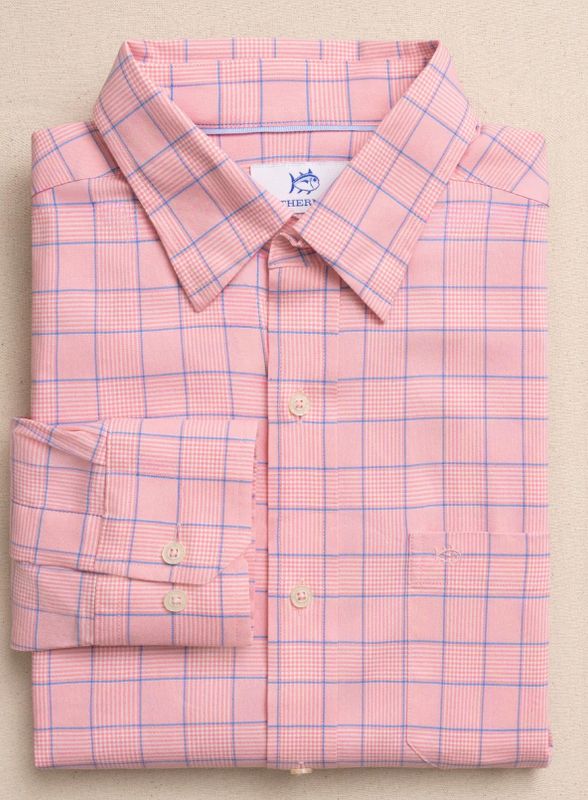 Southern Tide Coral Springs Charleston Sport Shirt in Sea Pink