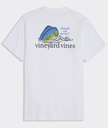 Vineyard Vines Mahi Golf Ball Short Sleeve Pocket Tee in White Cap