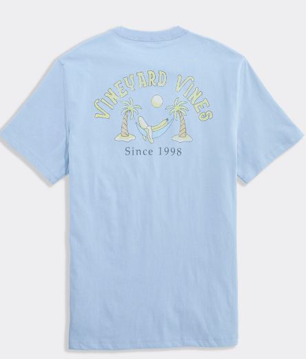 Vineyard Vines Banana Hammock Short Sleeve Pocket Tee in Del Mar Blue