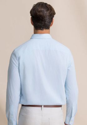 Southern Tide Amelia Island Stripe Charleston Sport Shirt in Ocean Channel
