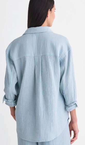 Vineyard Vines Birdie Gauze Button-Down in Del Mar Blue