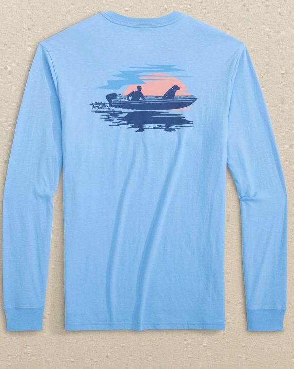 Southern Tide Sunset Long Sleeve T-Shirt in Ocean Channel