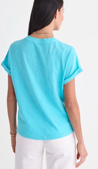 Vineyard Vines Slub Jersey Pullover Tee in Turqs