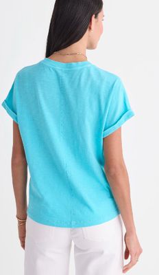 Vineyard Vines Slub Jersey Pullover Tee in Turqs