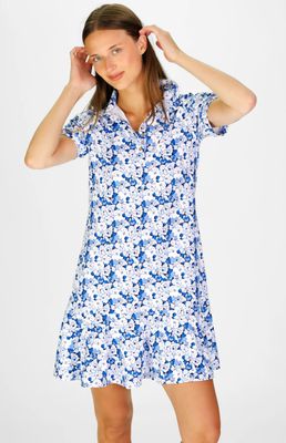 Duffield Lane SolarStretch Elsie Dress in Indigo Blooms