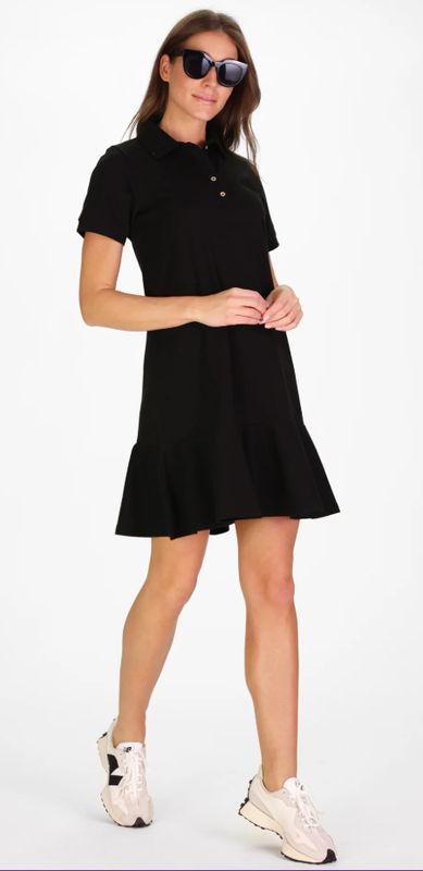 Duffield Lane Signature Stretch Cotton Elsie Dress in Black