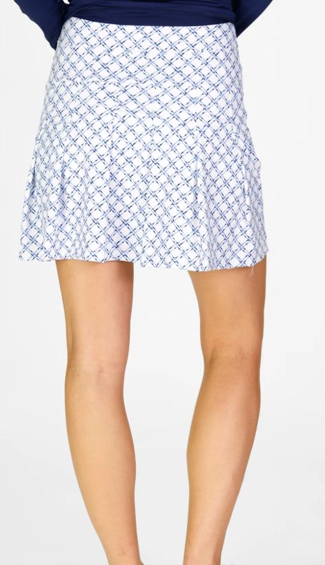 Duffield Lane SolarStretch Hattie Skort in Cornflower Trellis