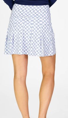 Duffield Lane SolarStretch Hattie Skort in Cornflower Trellis