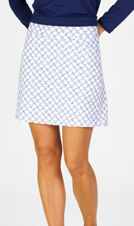 Duffield Lane SolarStretch Hattie Skort in Cornflower Trellis