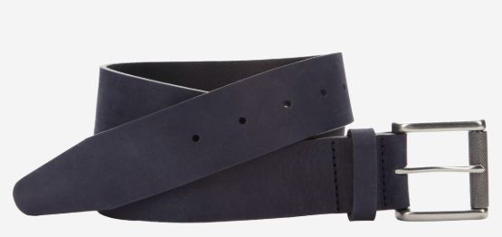 Johnston &amp; Murphy Nubuck Roller-Buckle Belt in Navy