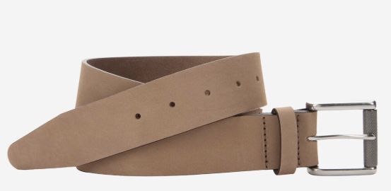 Johnston &amp; Murphy Nubuck Roller-Buckle Belt in Taupe