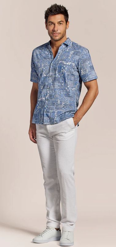 Tori Richard Hospitality Shirt in Cobalt
