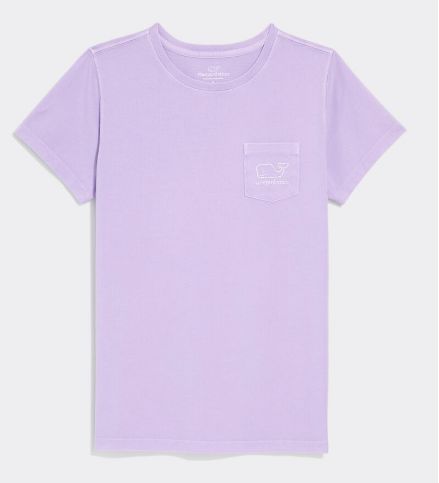 Vineyard Vines Women's Garment-Dyed Vintage Whale Short-Sleeve Pocket Tee in Lilac Breeze